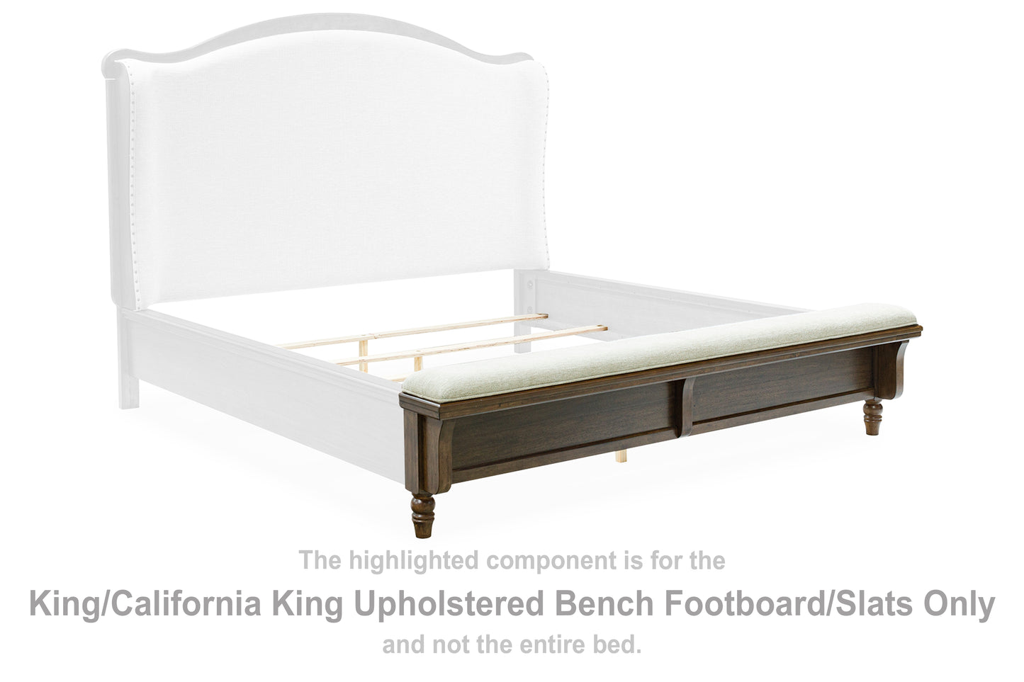 Sturlayne King/California King Upholstered Bench Footboard/Slats